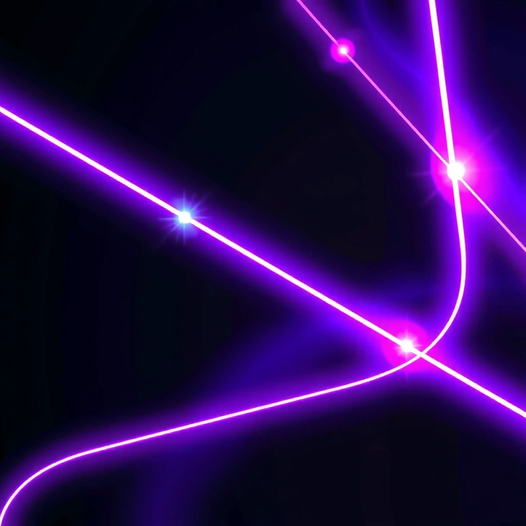 Fondo cósmico con líneas de neón abstractas